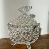 Crystal sugar bowl with butterfly motif