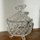 Crystal sugar bowl with butterfly motif