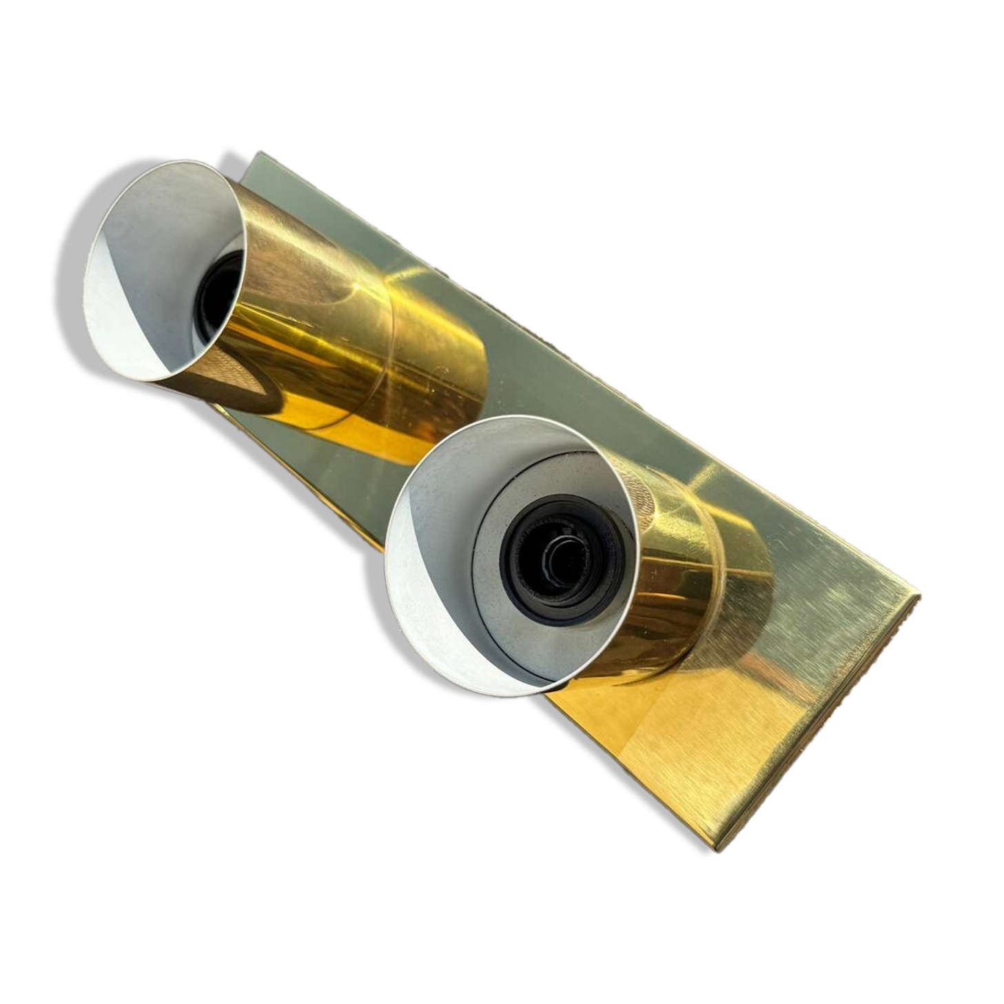 60s minimalist brass wall lamp by Beisl Leuchte, Germany