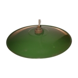 Abat-jour en métal émaillé vert et blanc