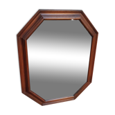 Octagonal wooden mirror