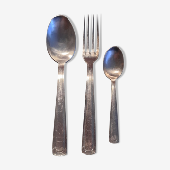 Silver metal cutlery set