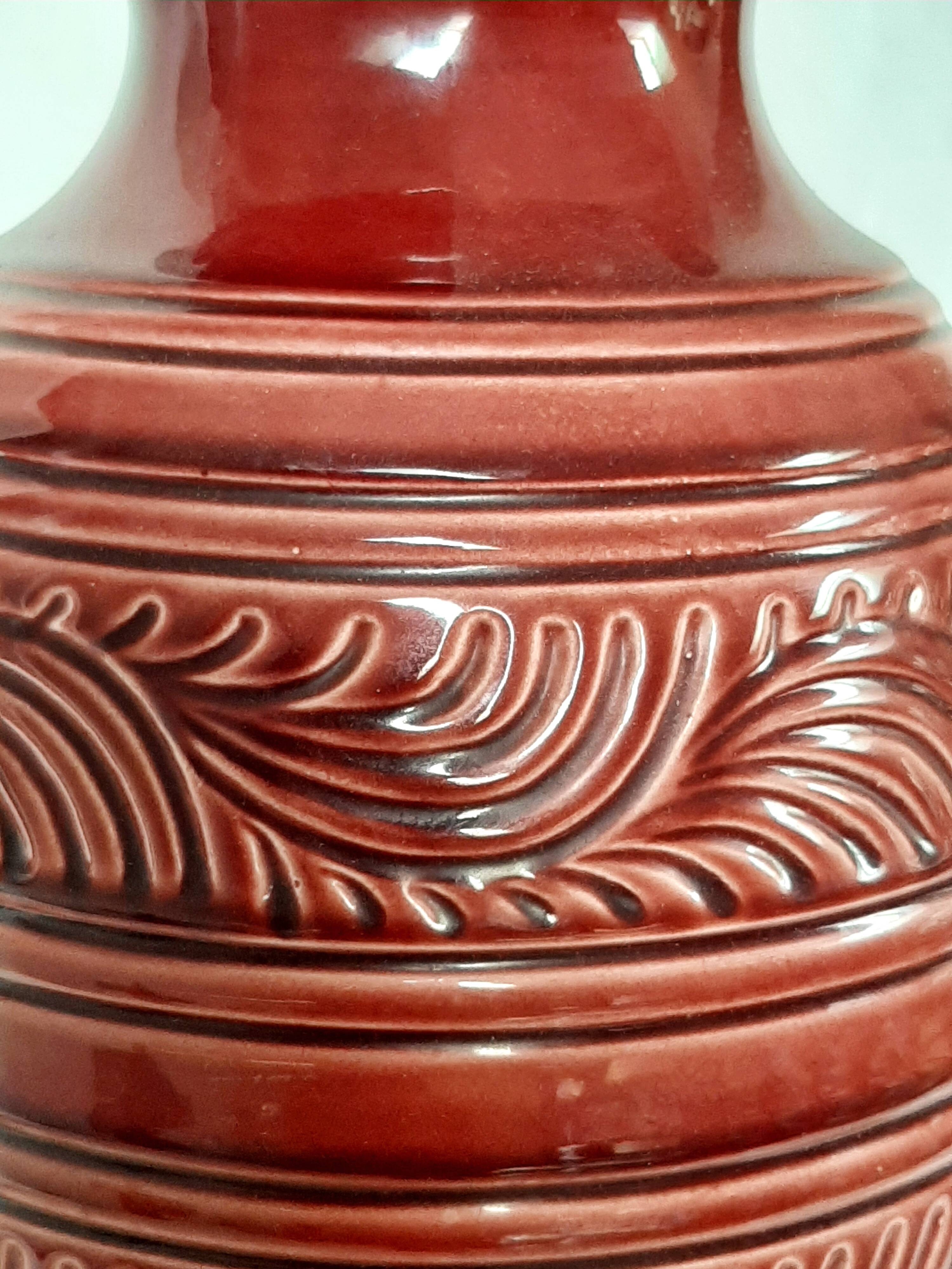 30s vase Saint Clément "feather" decoration