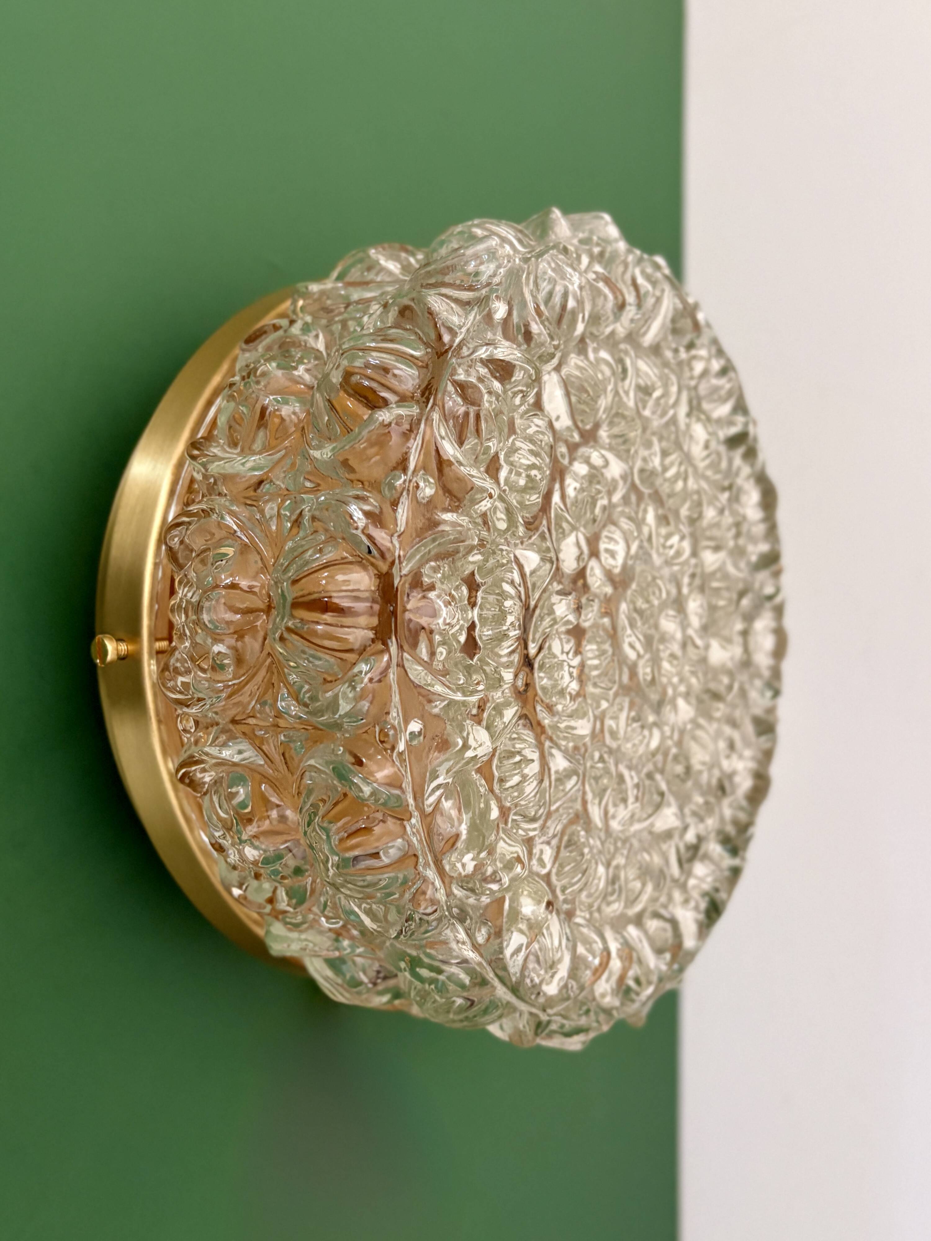 Vintage moulded glass wall or ceiling light globe