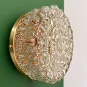 Applique ou plafonnier globe vintage en verre moulé