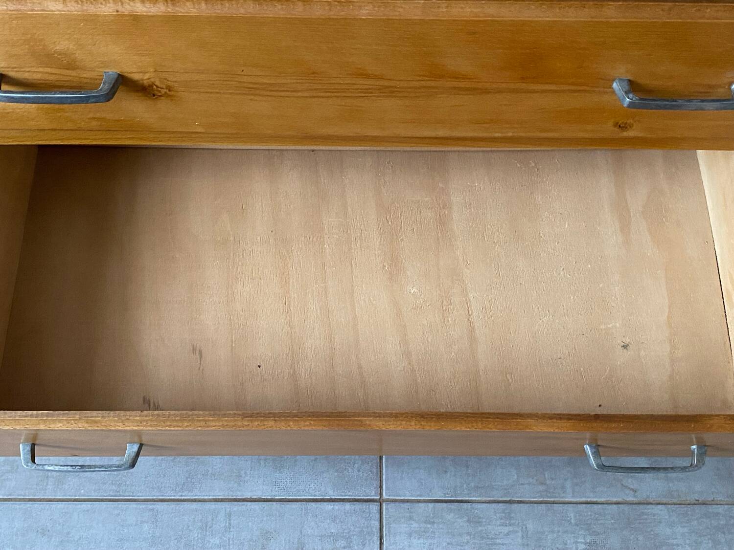 Vintage wooden chest of drawers from the 1950s