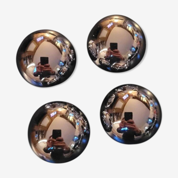 4 boutons boule laiton chromé 35mm