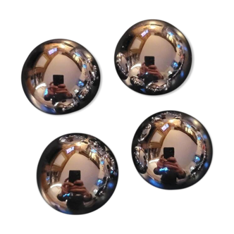 4 chrome-plated brass ball buttons 35mm