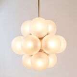 Space Age Sputnik Brass & Glass Globes Ceiling Light/Chandelier from Kaiser Leuchten, Germany, 1960s