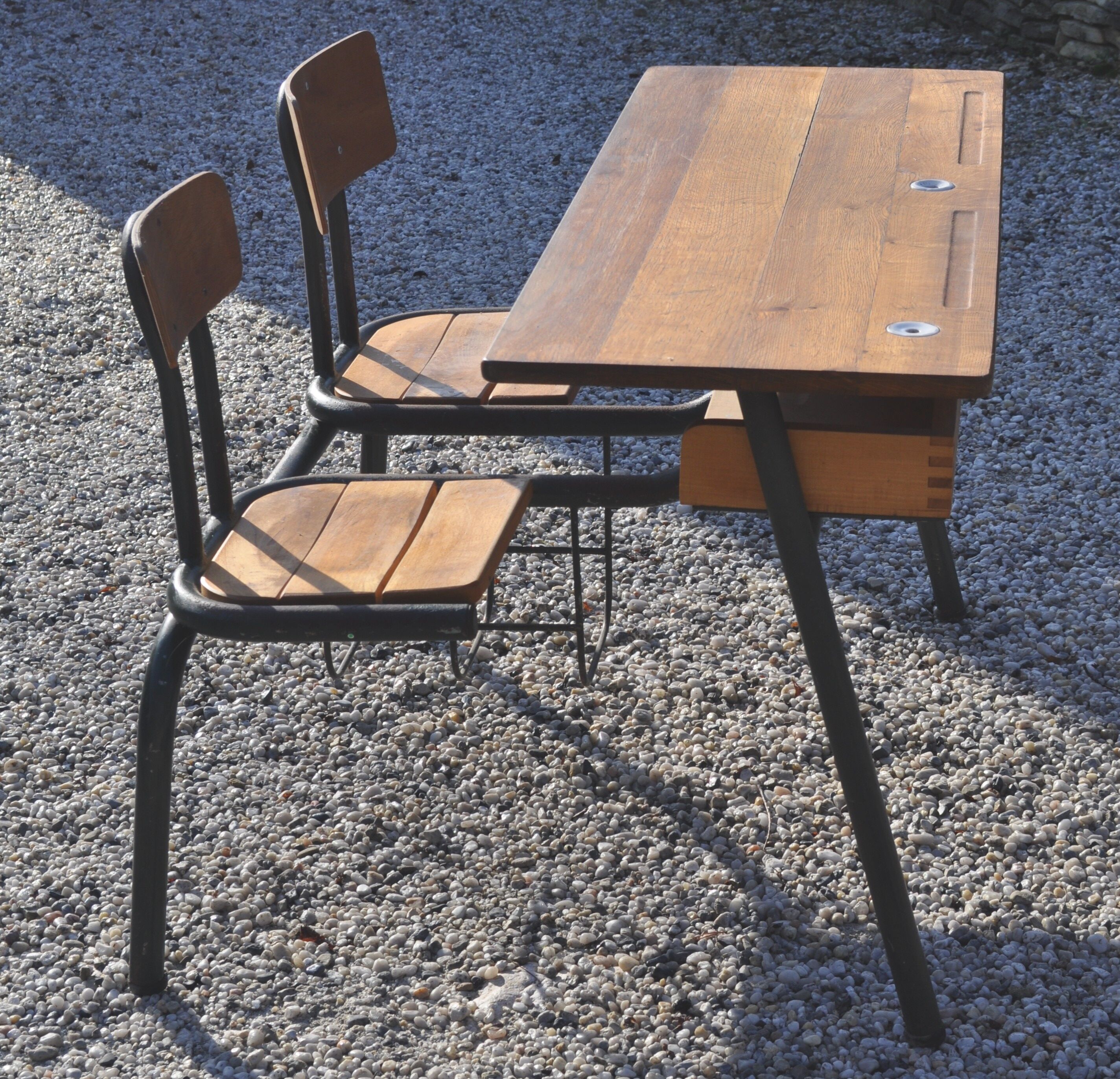 Double school desk, 50s/60s