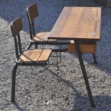 Double school desk, 50s/60s