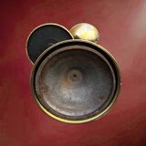 Art Deco floor ashtray in brass and metal