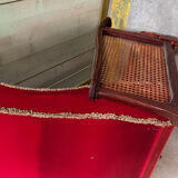 Banquette bois et velours circa 1900