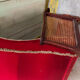 Wooden and velvet bench circa 1900