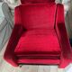 Set of 3 airborne velvet armchairs in red.