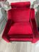 Set of 3 airborne velvet armchairs in red.