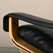 Ingmar Relling Siesta Lounge Chair and Ottoman in naturel Oak and Black Lea