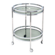 Vintage side table or serving table. Chrome metal and glass - Spain, 70s.