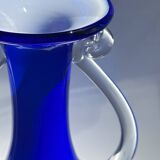 Postmodern handle vase kobalt blue postmodern