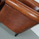 Vintage Dutch Cognac Colored Leather Club Chair, Set of 2