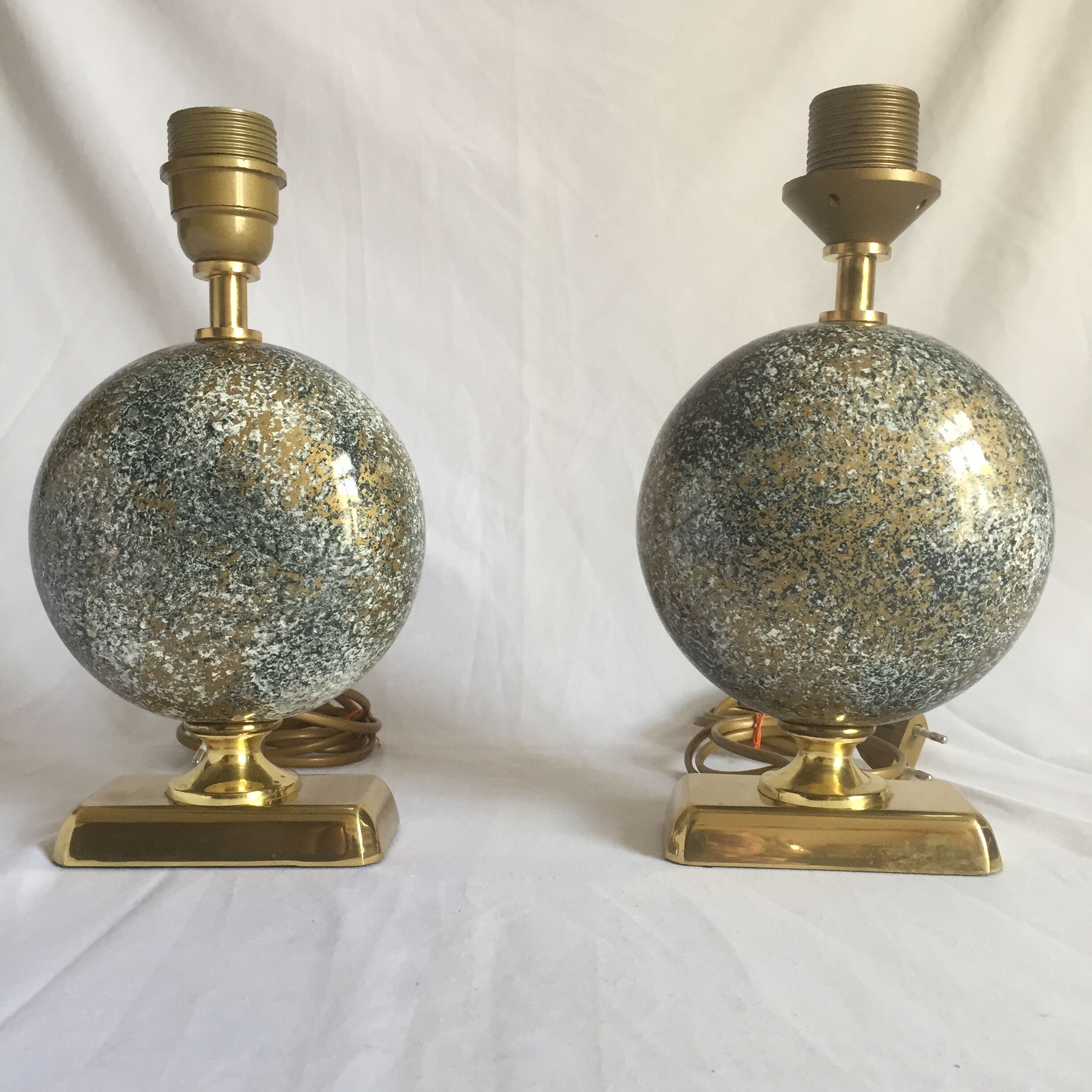 Pair of French 70s lamps Philippe Barbier style