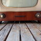 Tv in wood and glass