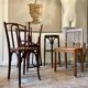 2 bistro chairs in arched and dark wood