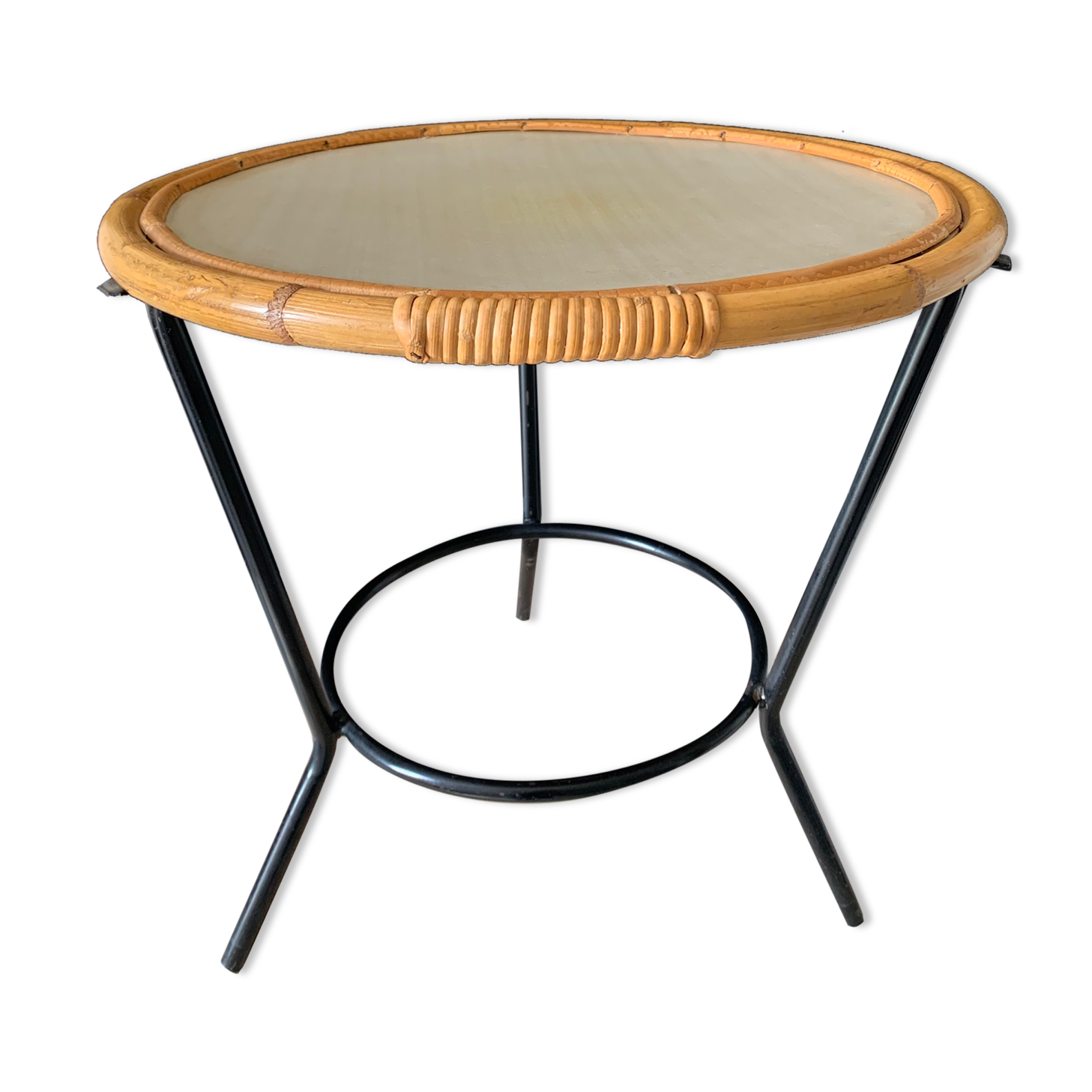 Vintage rattan table