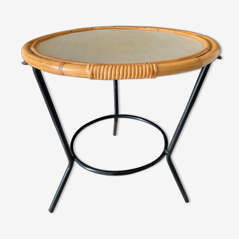 Table rotin vintage