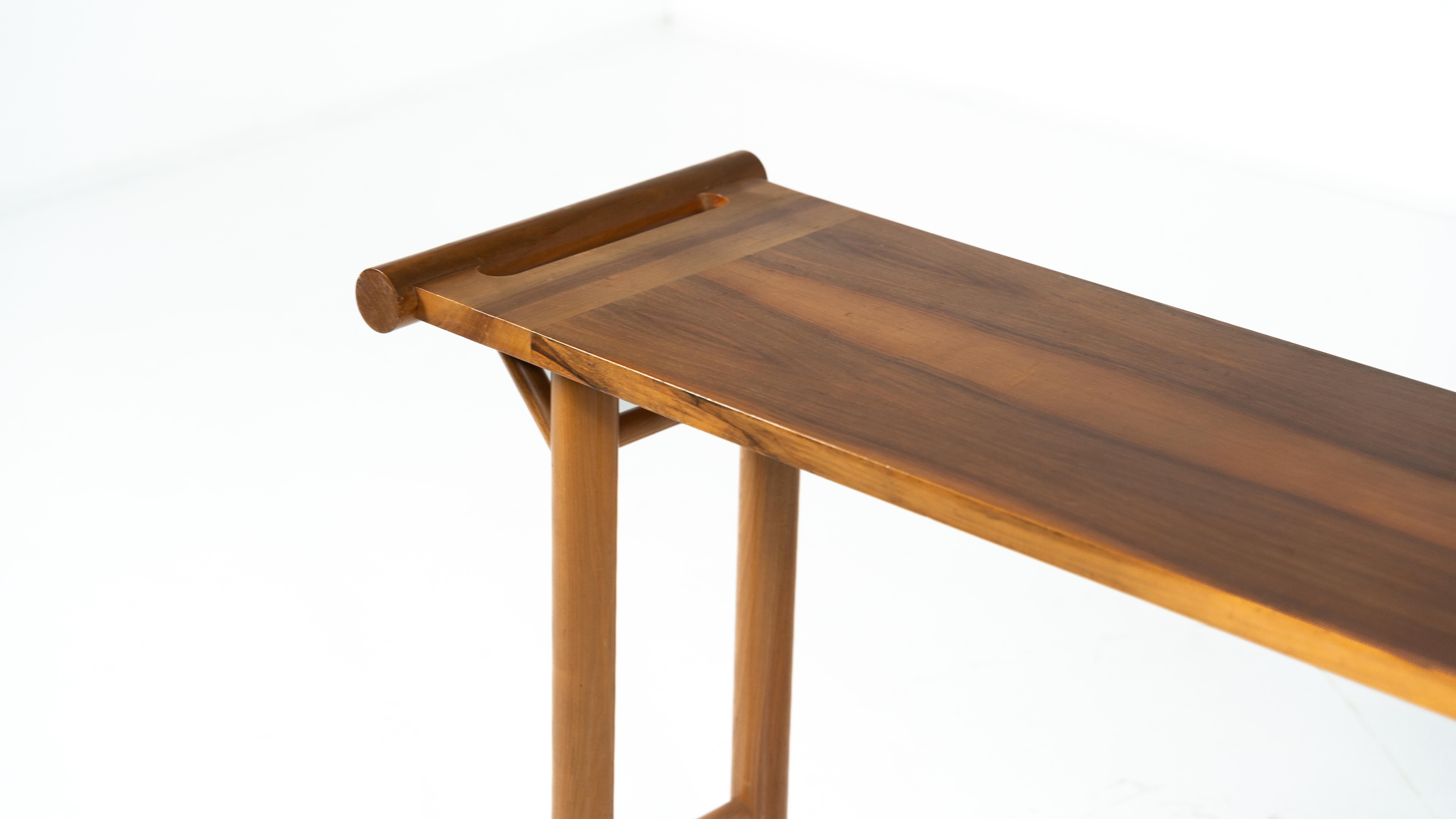 Mid-century console, walnut, Italy, 1970s