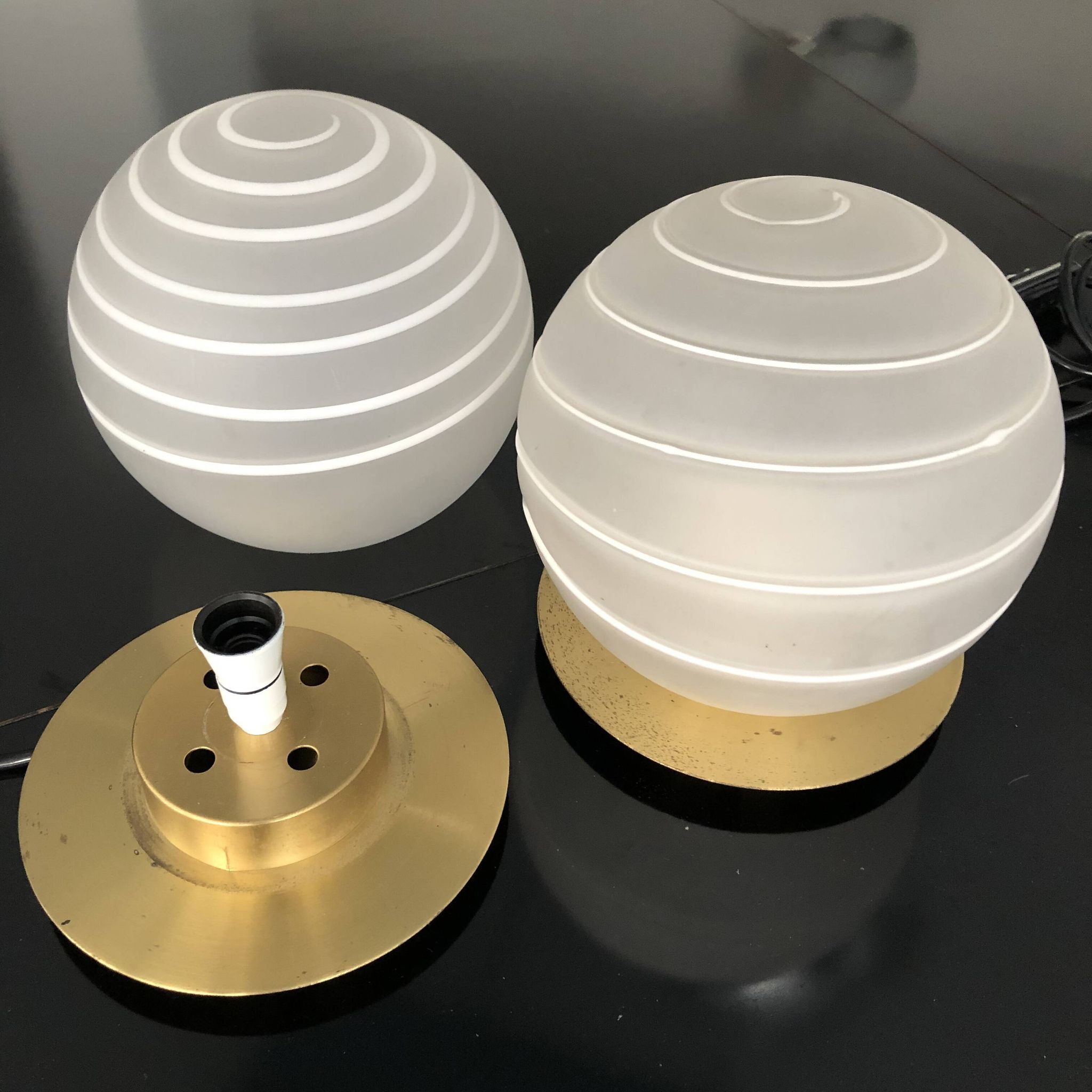 Brass and Murano Glass Table Lamp, Angelo Brotto for Esperia 1970
