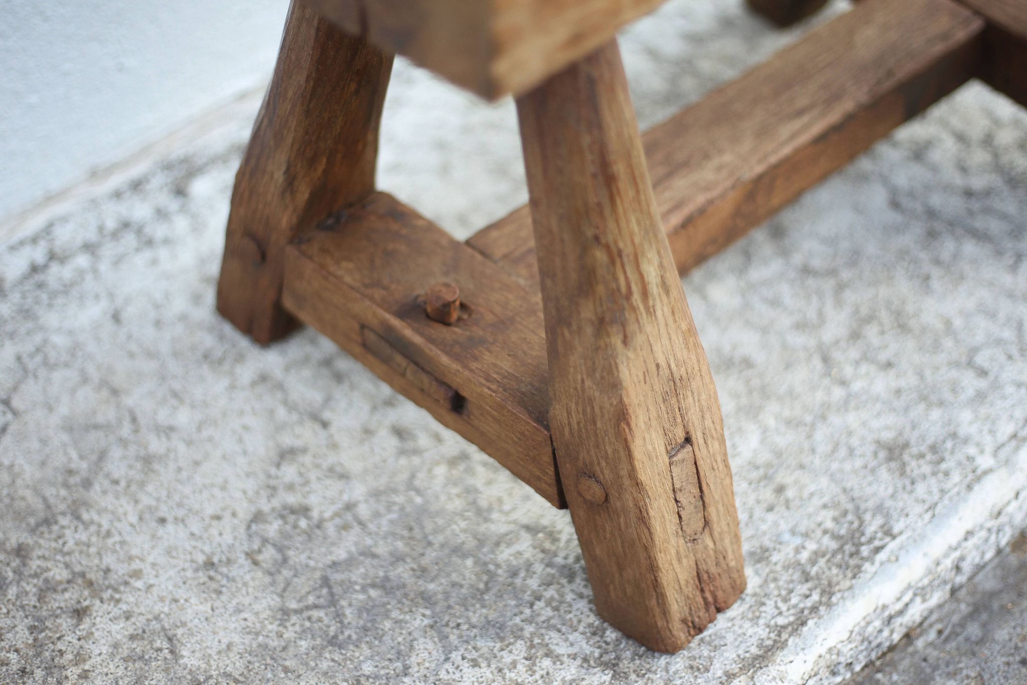 Vintage stool, wooden stool, antique stool, plant stand, small bench