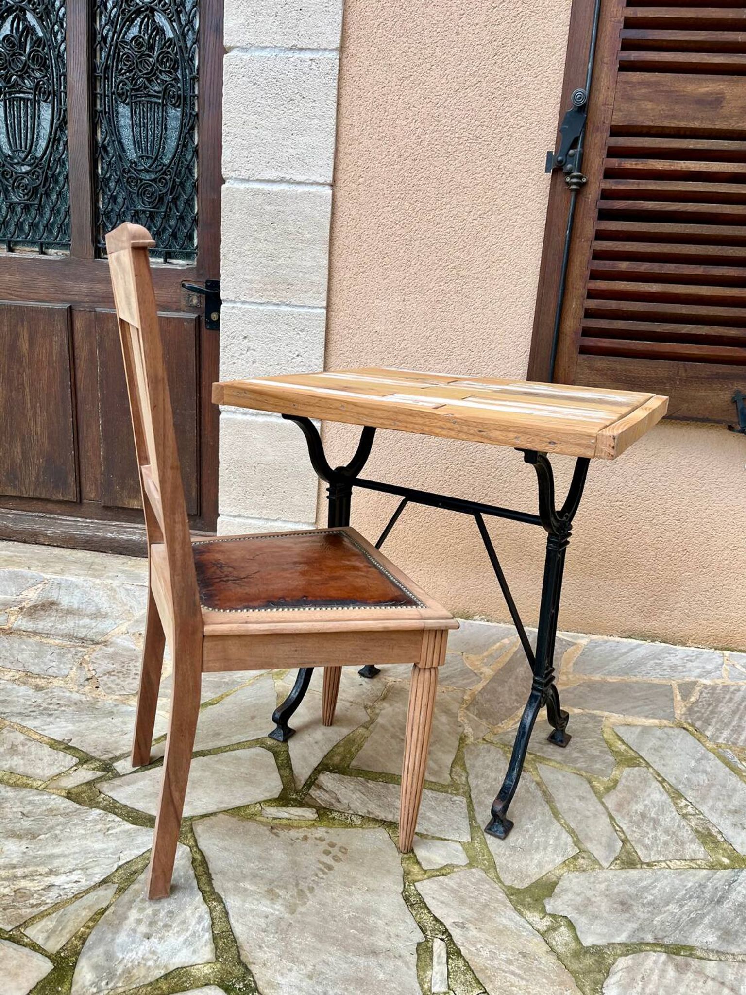 Industrial bistro style table