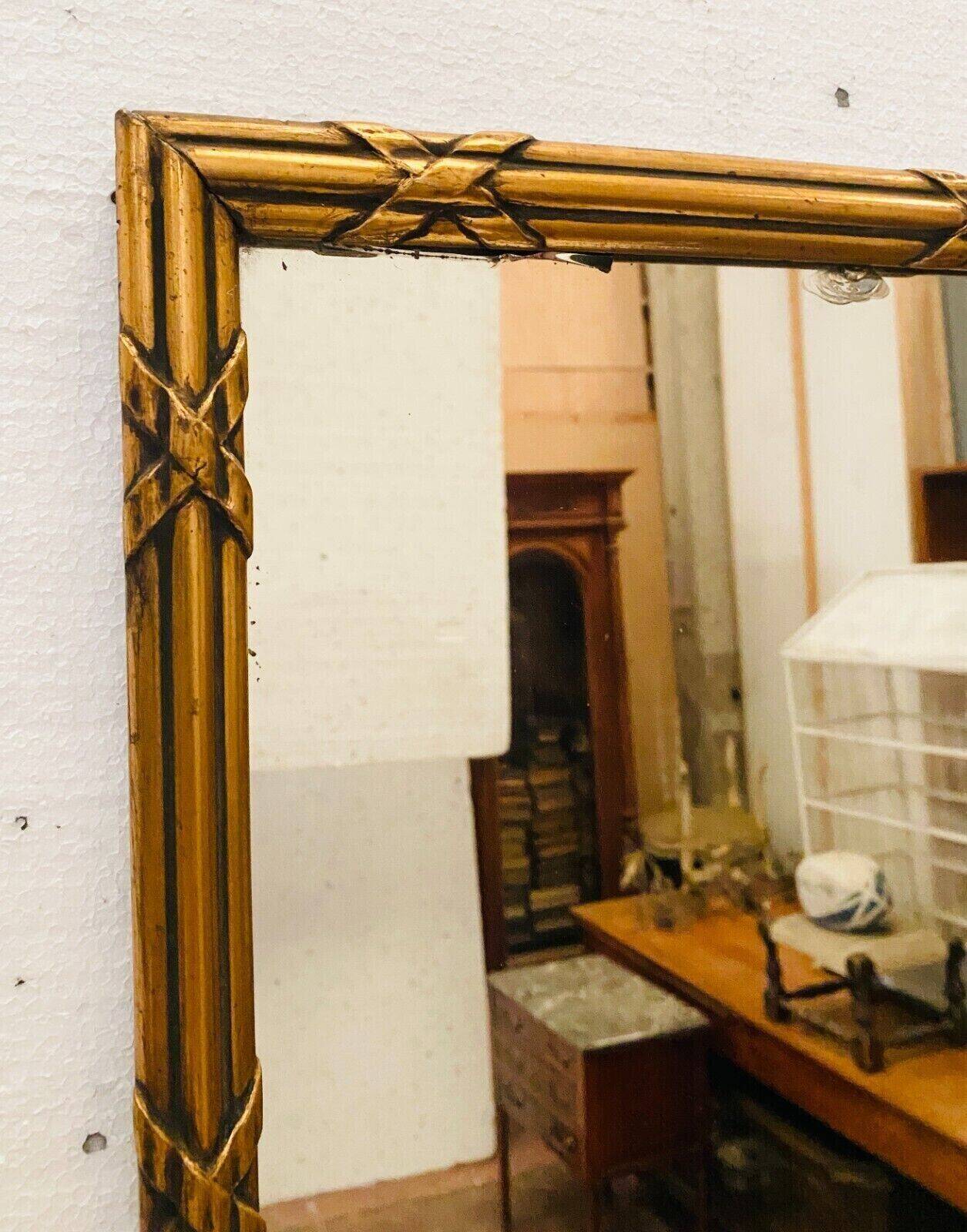 Louis XVI style mirror in wood and gilded stucco 19th century Mantel trumeau