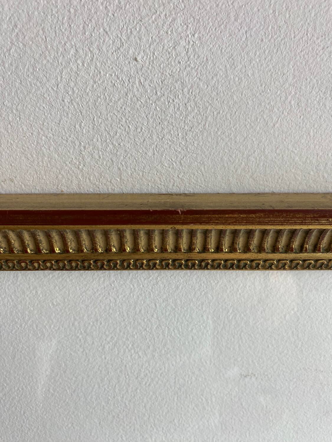Old large glazed carved wooden frame