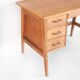 Vintage oak desk. Compass legs with drawers. France, 1950s