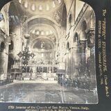 Old photography stereo, stereograph, luxury albumine 1903 St. Mark's, Venice
