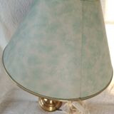 Kronenbourg - "K" hop flower lamp in filled brass and its lampshade