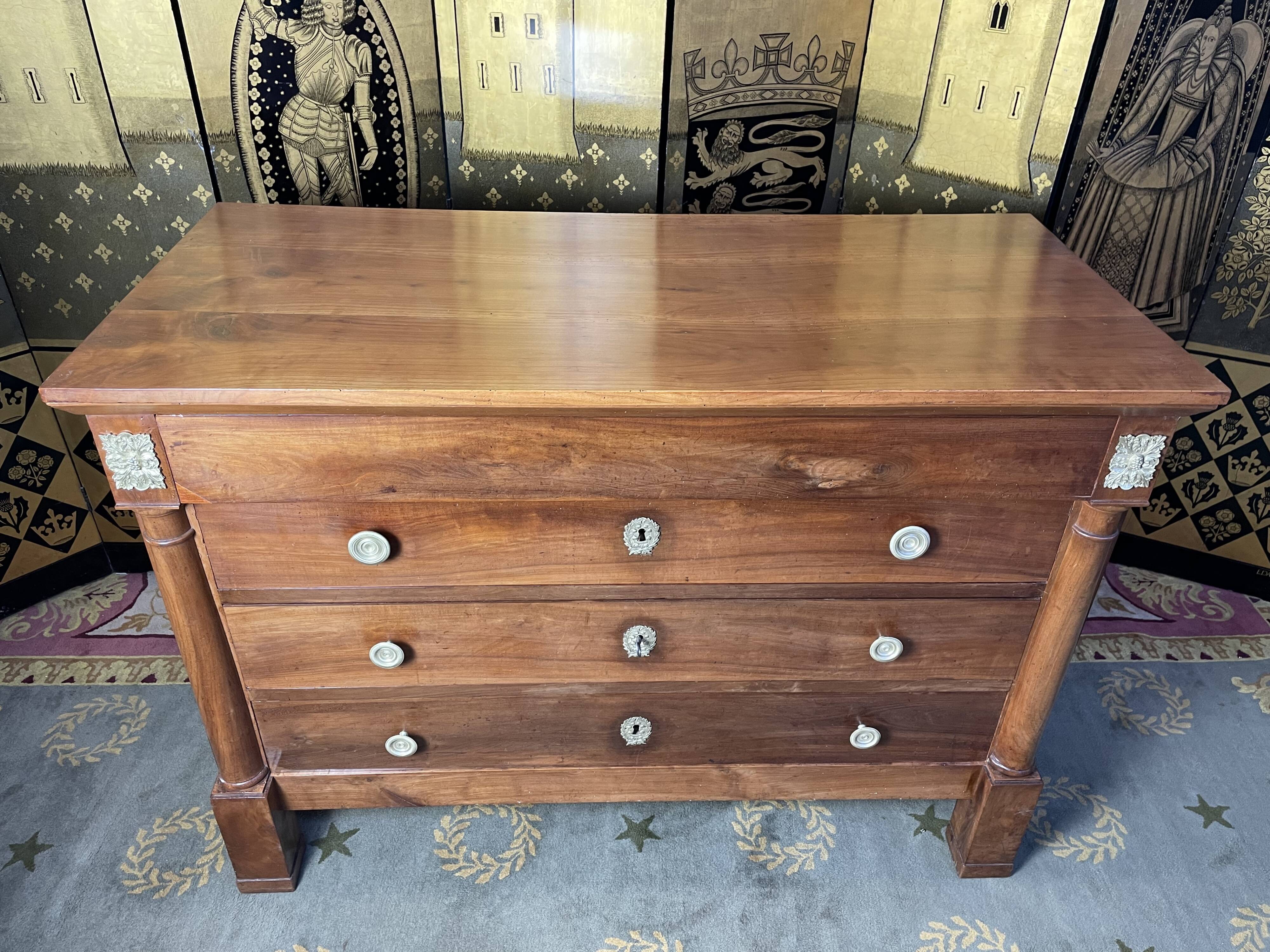 Plum chest of drawers Empire era restored