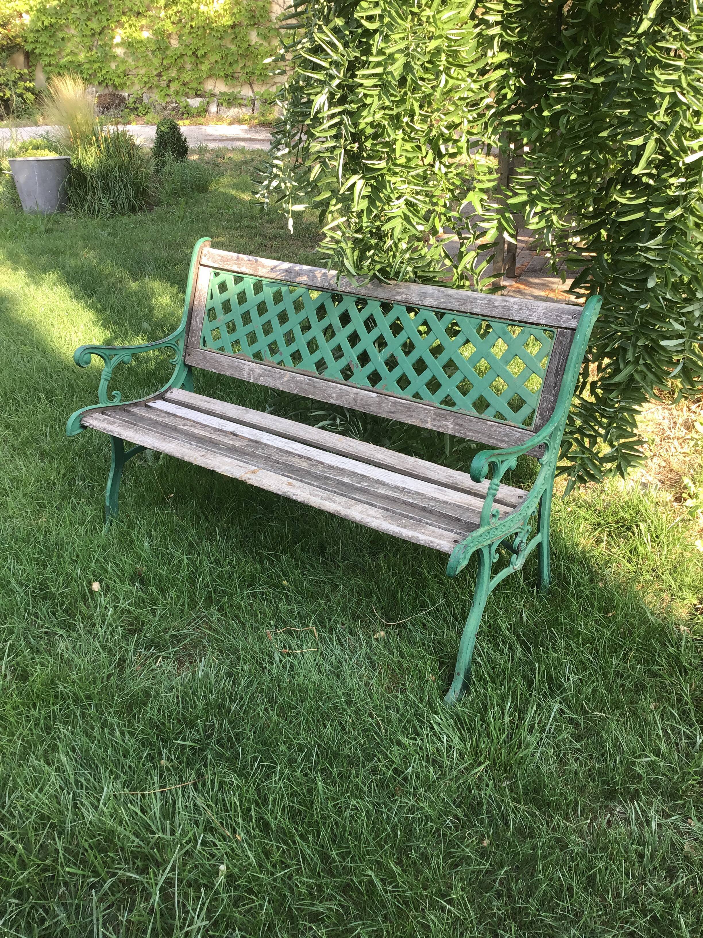 Cast iron garden bench