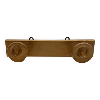 Scandinavian coat rack, light wood – 1960s