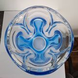 Large two-tone pressed glass vase in the Art Deco style (Walther Glas, Germany, late 20th century)