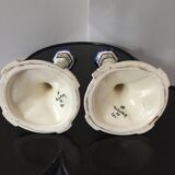 Pair of HB Quimper candle holders