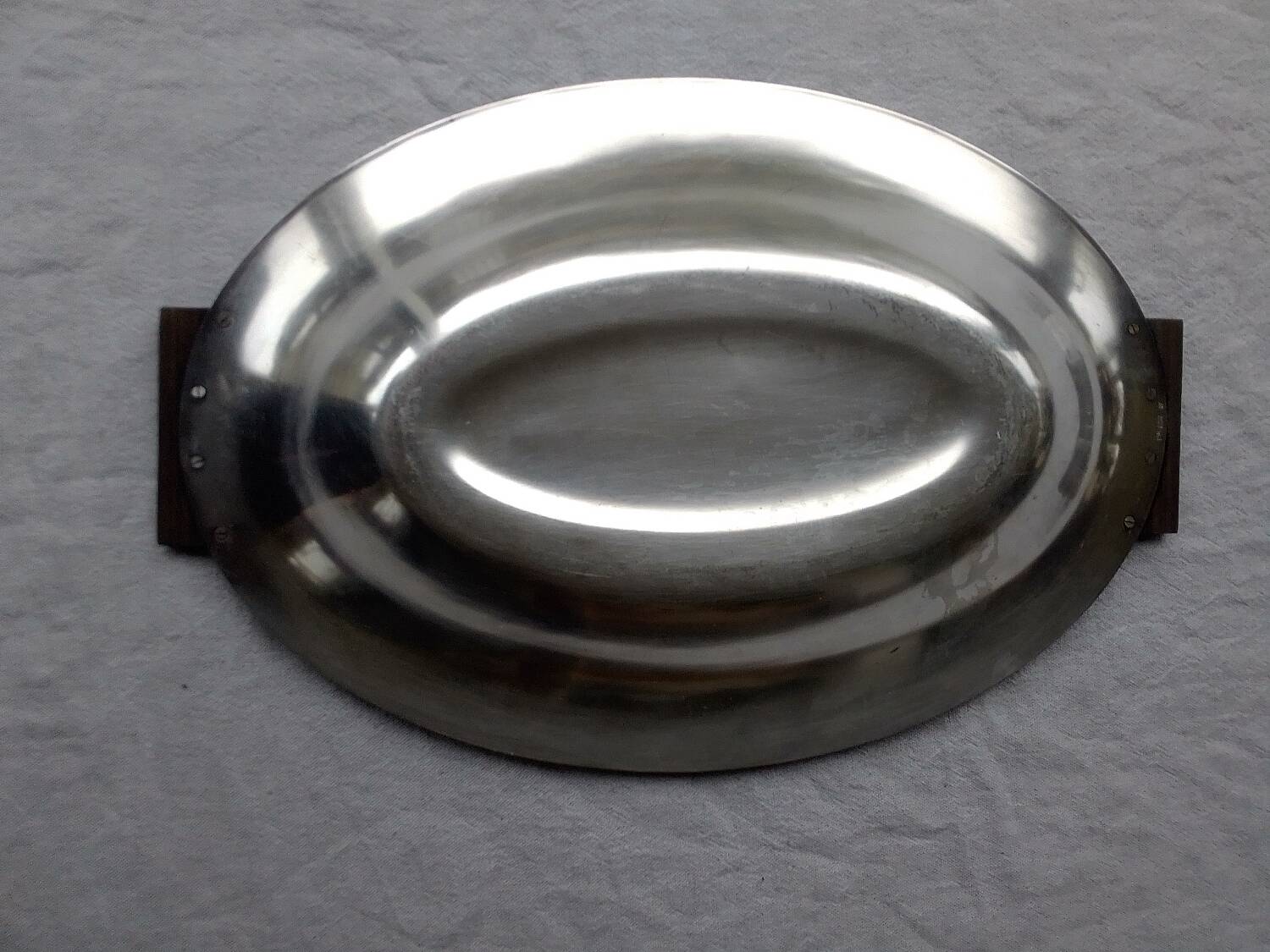Art deco silver metal basket dish