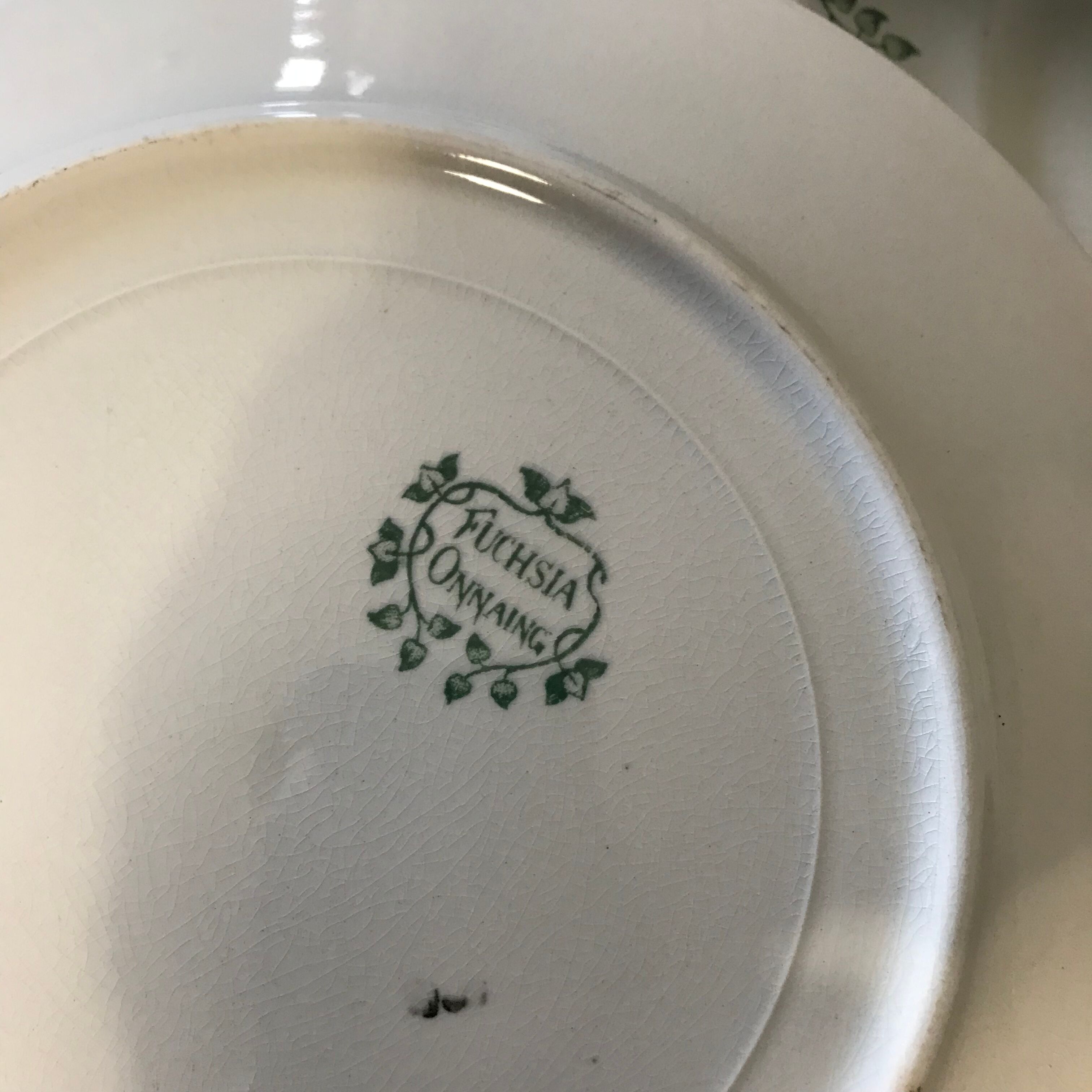 Set of 12 Terre de fer Fushia/Onnaing mixed plates