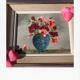 Huile sur toile bouquet d’œillets sauvages