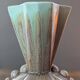 Vintage vase Made in Belgium 333 in turquoise brown ceramic