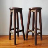 Pair of vintage brutalist stools 1950/60
