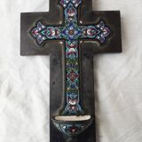 Holy water cross with enamels