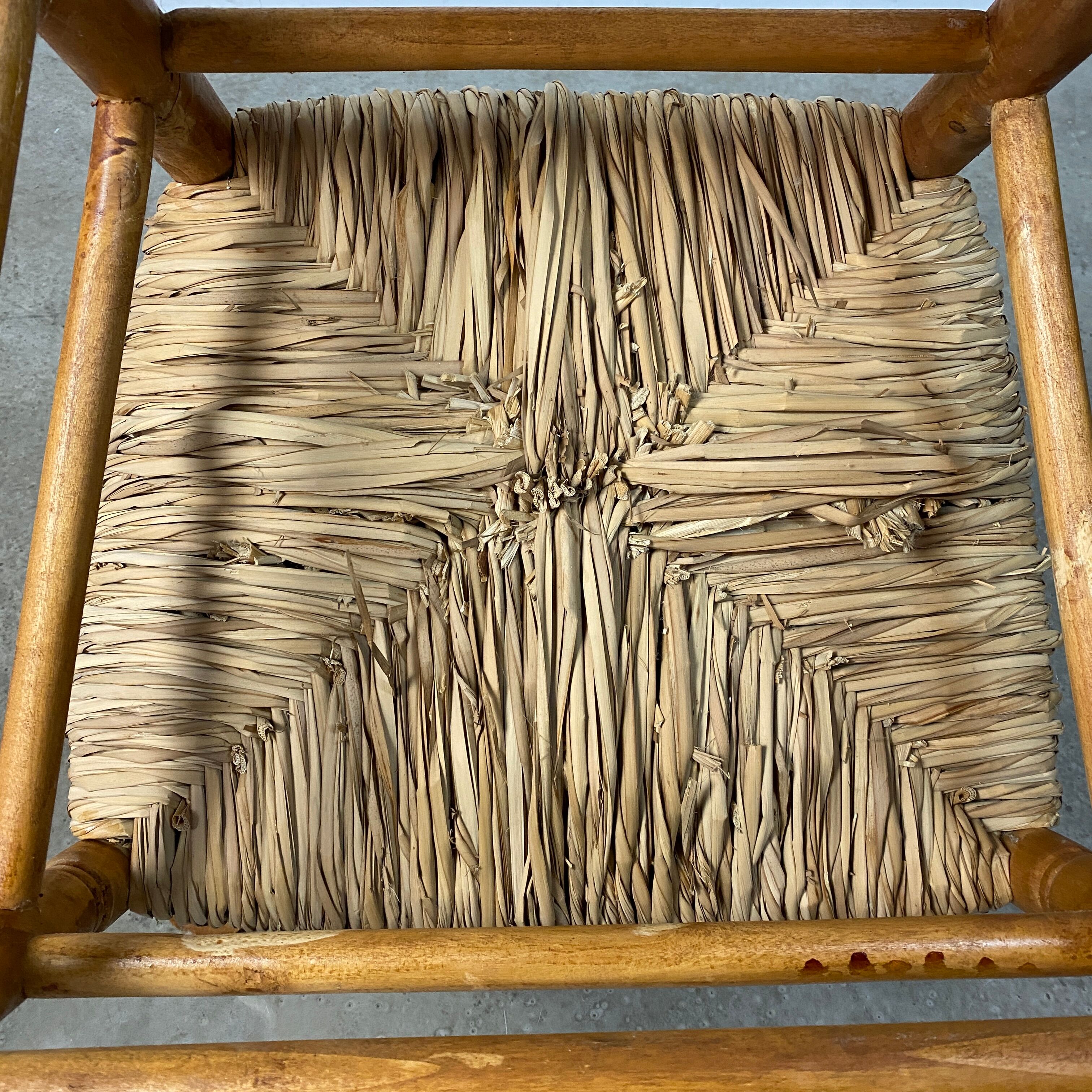 Country straw armchair